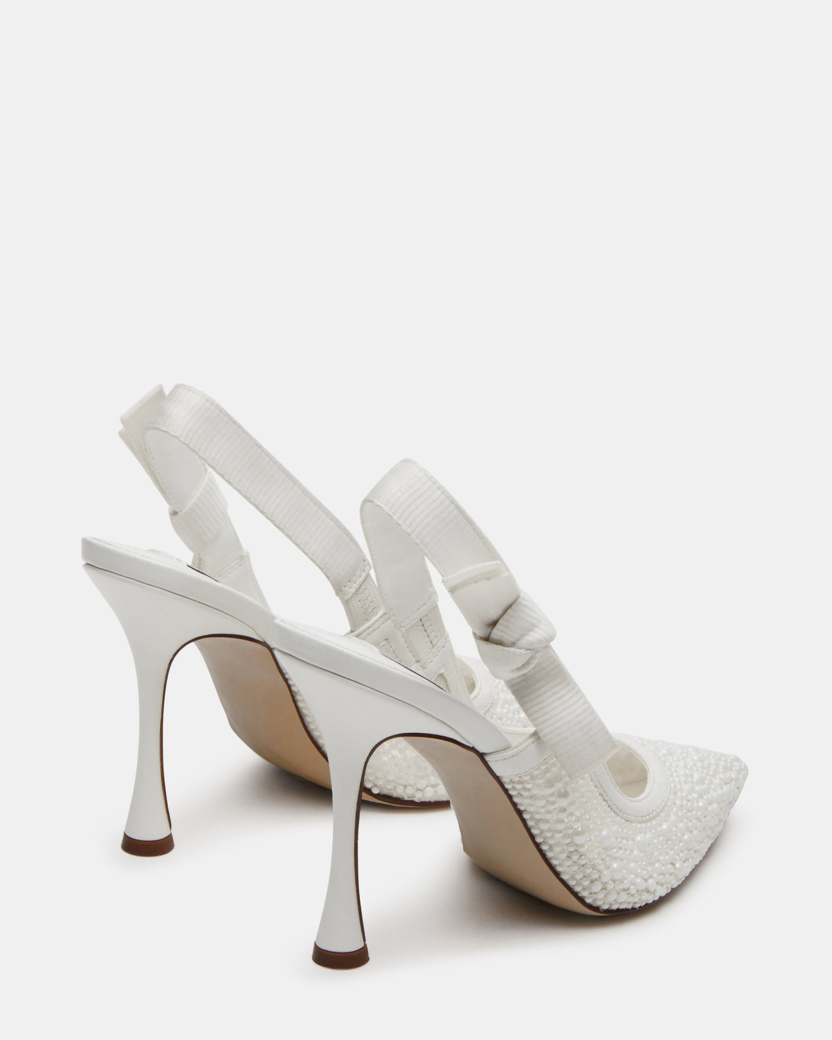 BRI White Lace Slingback Pump Women's Heel | Steve Madden