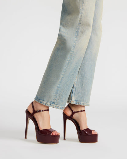 COLOGNE Wine Patent Platform Stiletto Women's Heel | Steve Madden