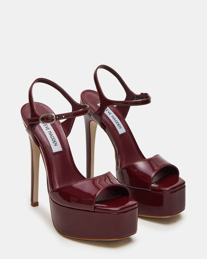 COLOGNE Wine Patent Platform Stiletto Women's Heel | Steve Madden