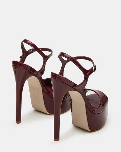 COLOGNE Wine Patent Platform Stiletto Women's Heel | Steve Madden