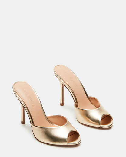 PRIYA Gold Leather Women's Mule | Steve Madden