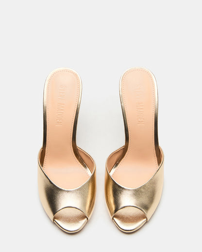 PRIYA Gold Leather Women's Mule | Steve Madden