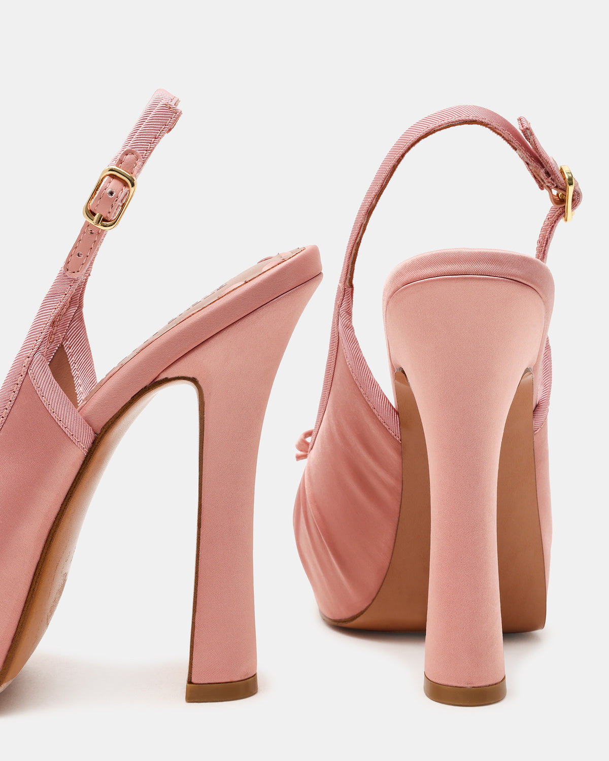 SOFIE Blush Satin Bow Slingback Platform Women's Heel | Steve Madden