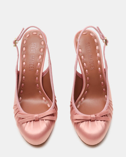 SOFIE Blush Satin Bow Slingback Platform Women's Heel | Steve Madden