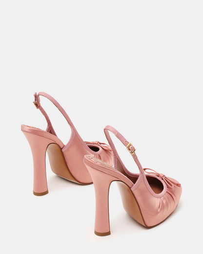 SOFIE Blush Satin Bow Slingback Platform Women's Heel | Steve Madden