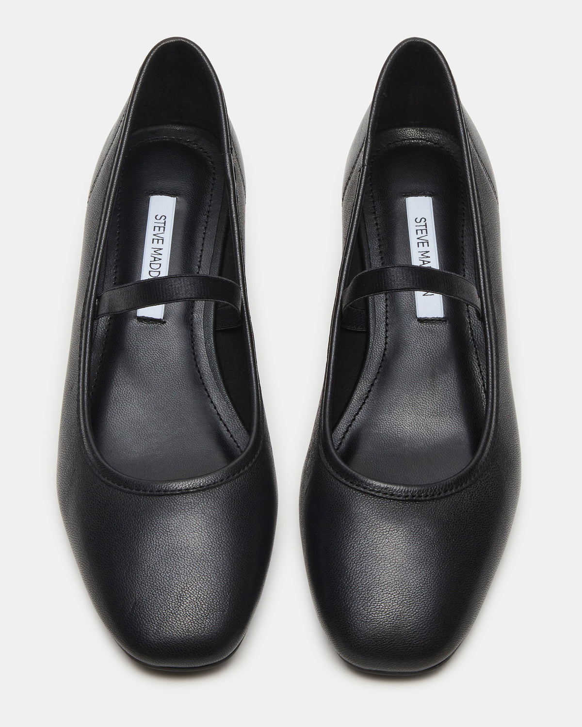 MURAL Black Leather Mary Jane Block Heel Square-Toe Women's Heel | Steve Madden