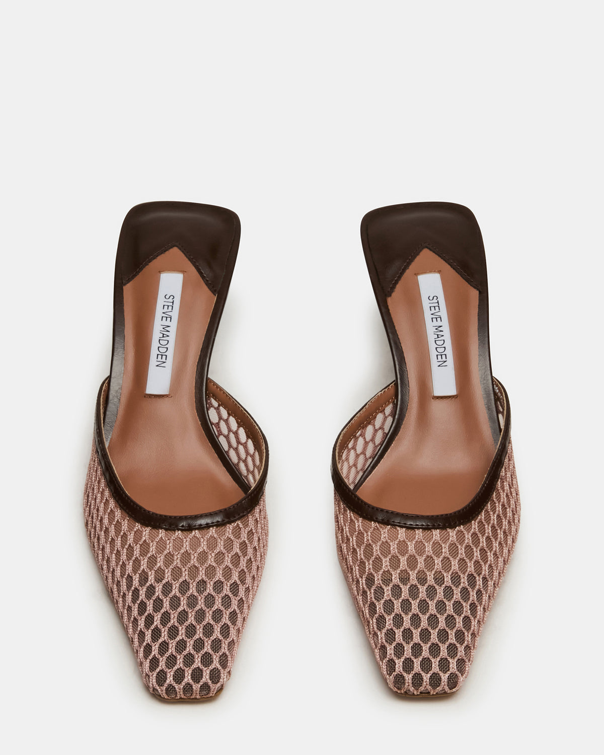 ALYSE Mocha Mesh Square-Toe Mule Women's Kitten Heel | Steve Madden