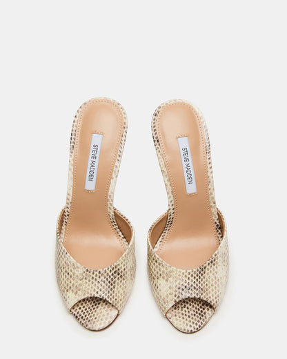 PRIYA Natural Snake Mule Women's Heel | Steve Madden