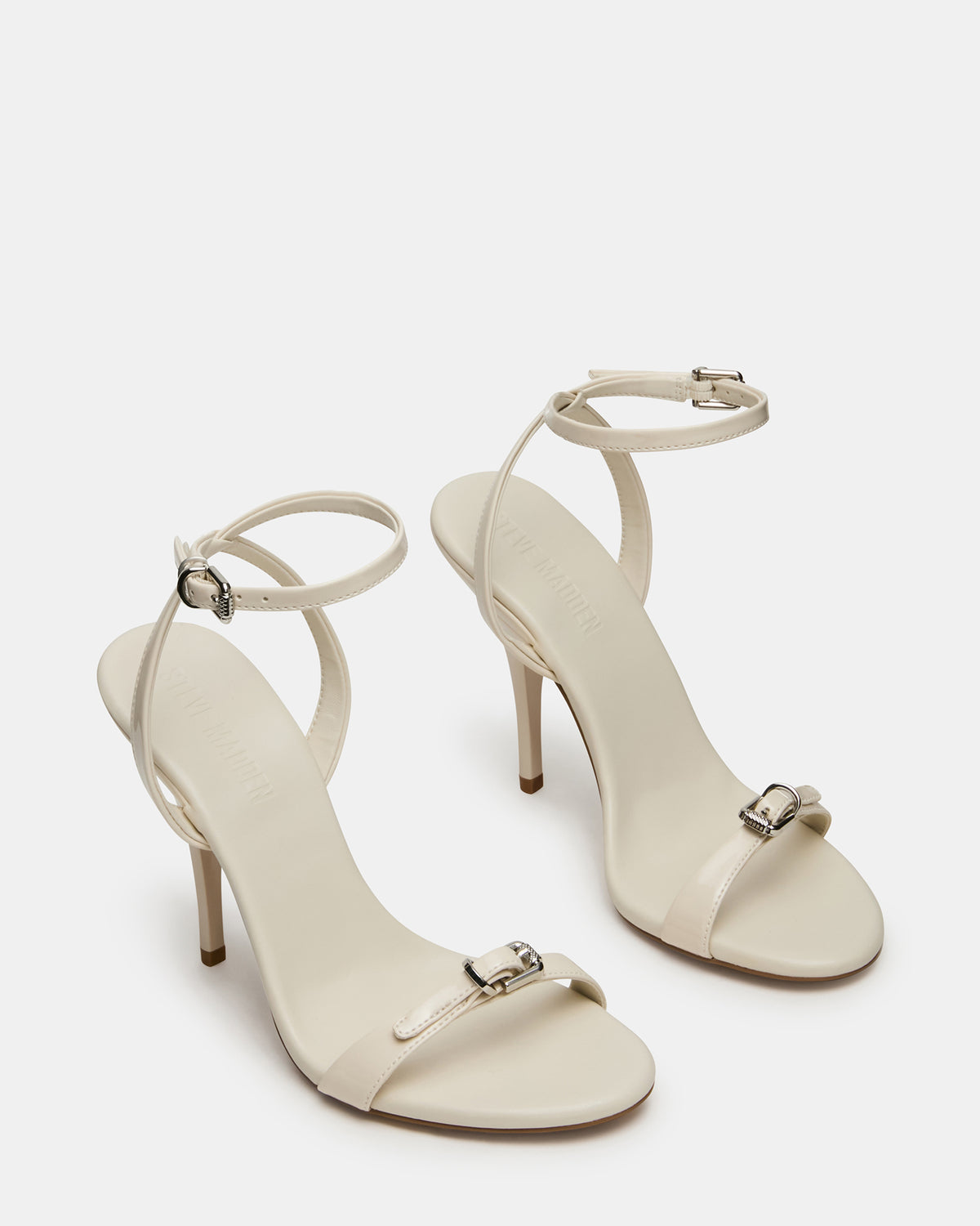FOXX Bone Patent Strappy Stiletto Open-Toe Women's Heel | Steve Madden