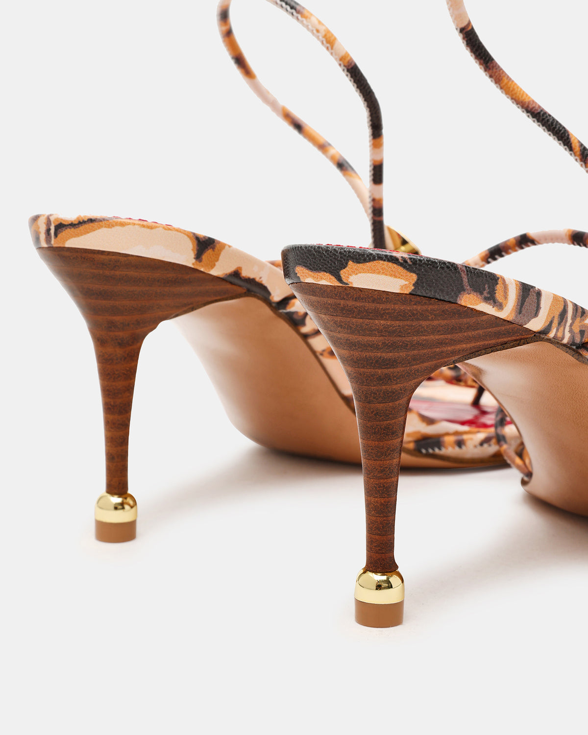 RAMOS-STONE RED/BROWN PRINT Strappy Stiletto Women's Heel | Steve Madden