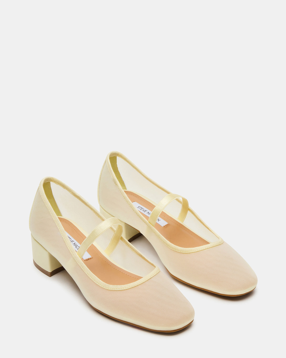 MURAL Butter Yellow Mary Jane Block Heel Square-Toe Women's Heel | Steve Madden