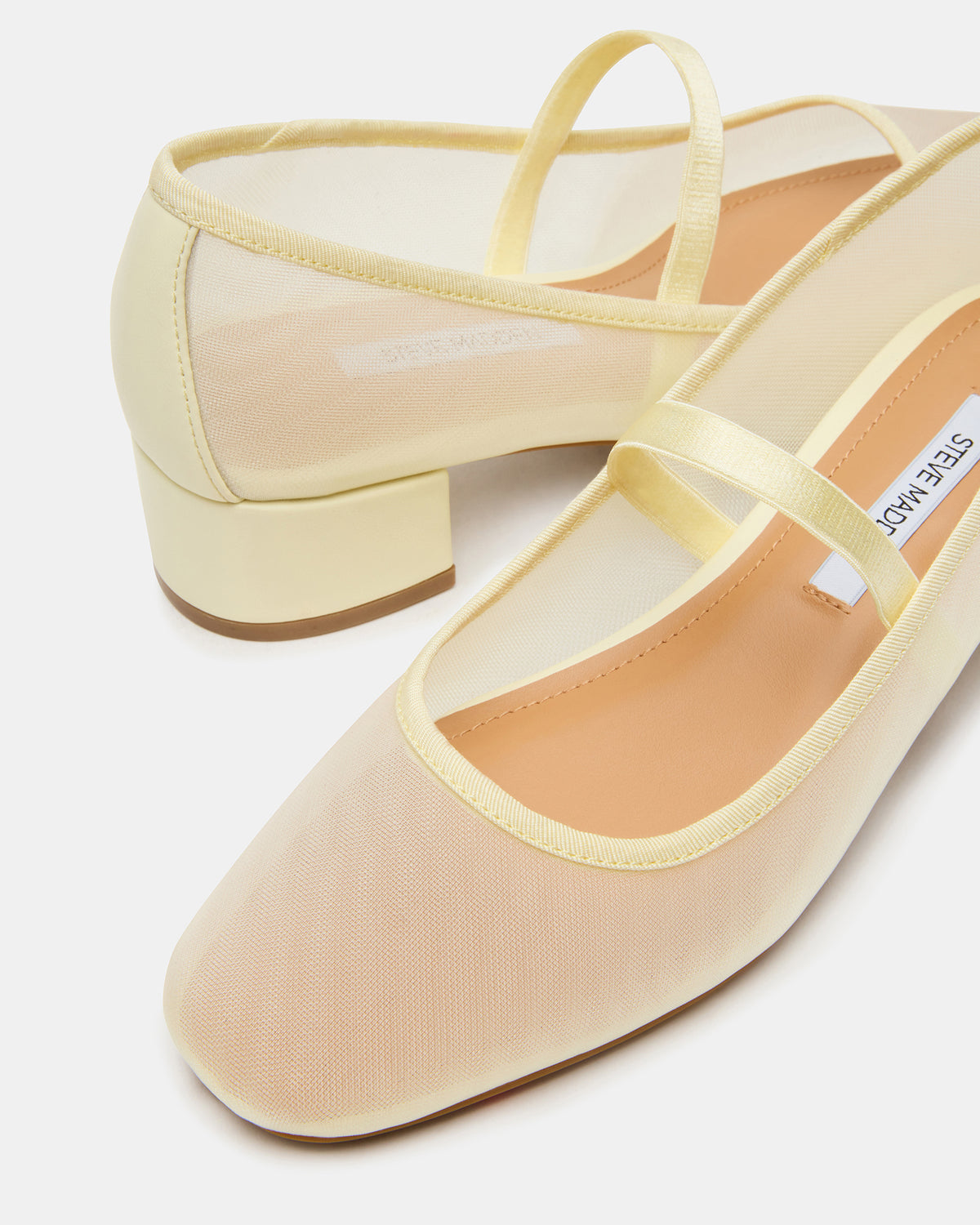MURAL Butter Yellow Mary Jane Block Heel Square-Toe Women's Heel | Steve Madden