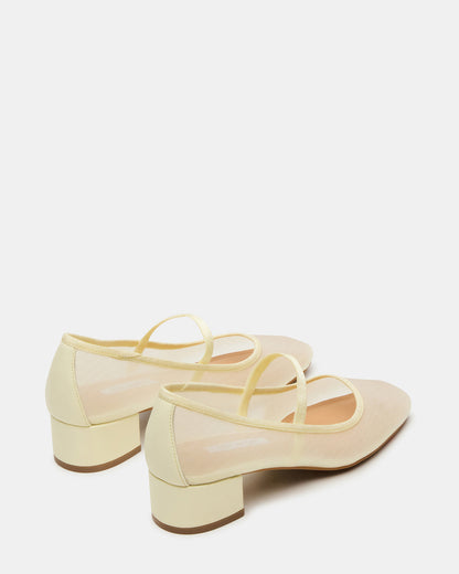 MURAL Butter Yellow Mary Jane Block Heel Square-Toe Women's Heel | Steve Madden