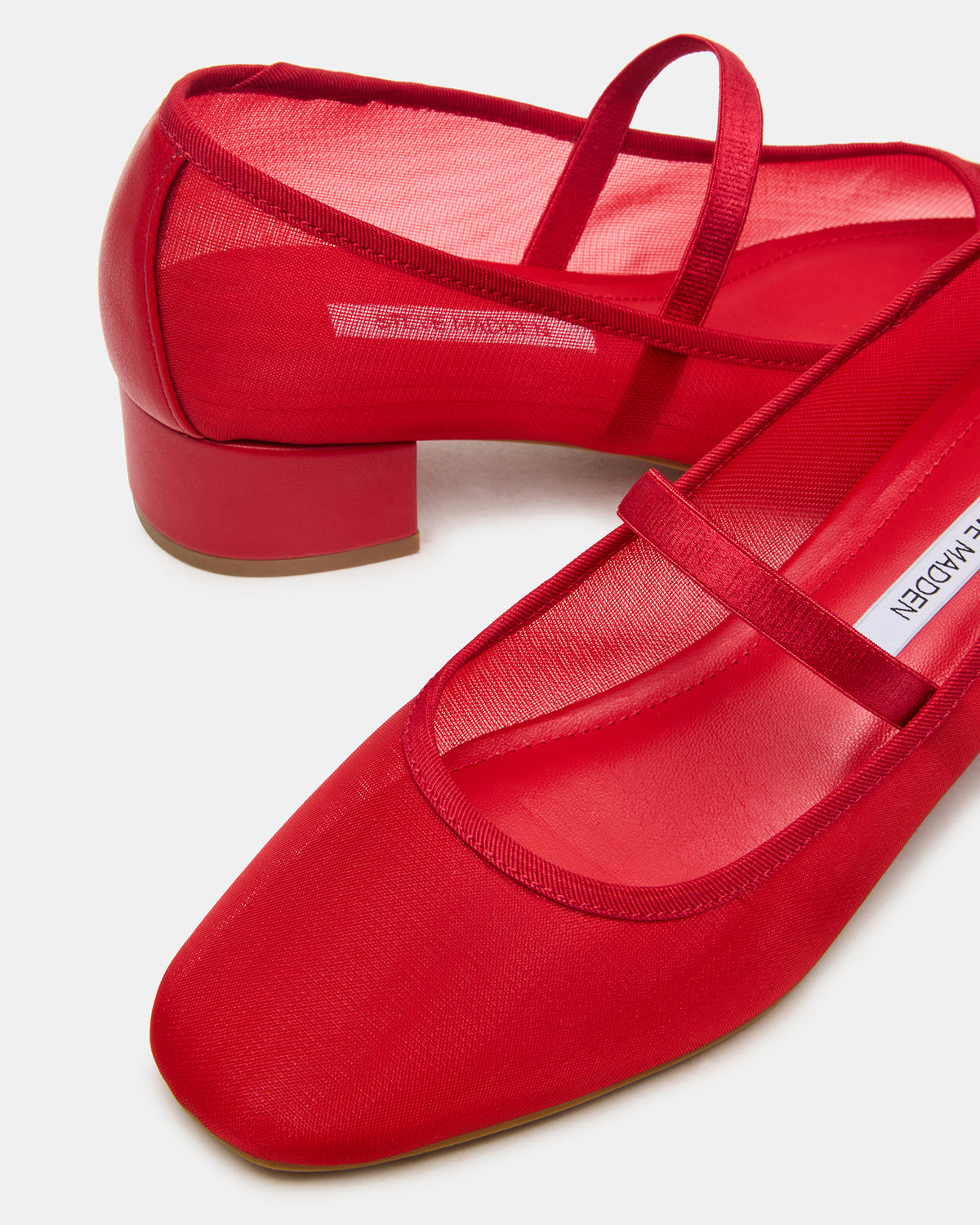 MURAL Red Mary Jane Block Heel Square-Toe Women's Heel | Steve Madden