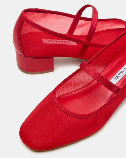 MURAL Red Mary Jane Block Heel Square-Toe Women's Heel | Steve Madden