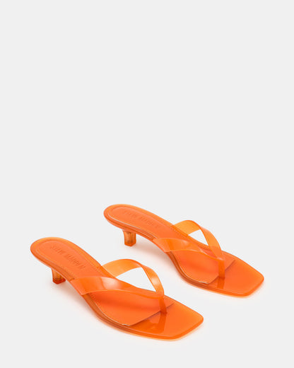 TRACIE Jelly Orange Thong Strap Women's Kitten Heel | Steve Madden