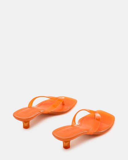 TRACIE Jelly Orange Thong Strap Women's Kitten Heel | Steve Madden