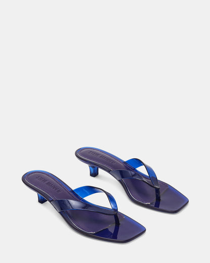 TRACIE Jelly Navy Thong Strap Women's Kitten Heel | Steve Madden