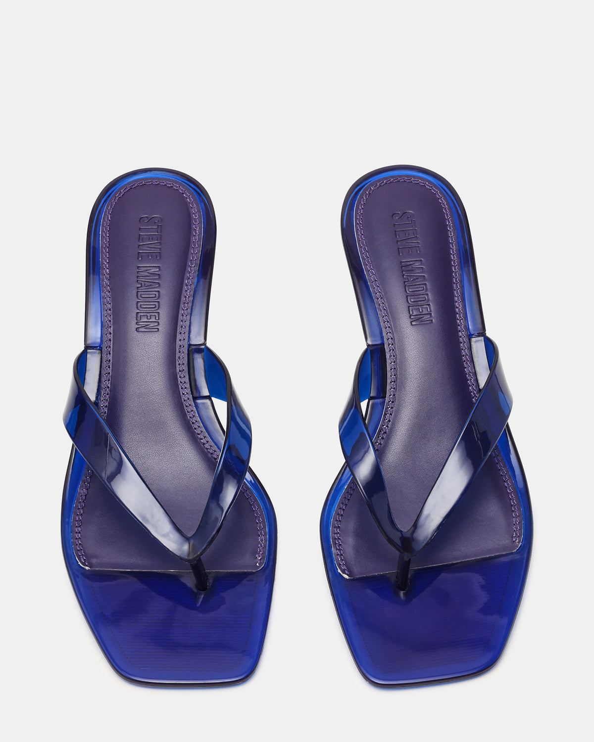 TRACIE Jelly Navy Thong Strap Women's Kitten Heel | Steve Madden