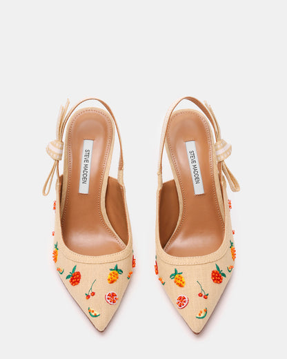 BRI Raffia Fruit Multi Slingback Pump Women's Heel | Steve Madden