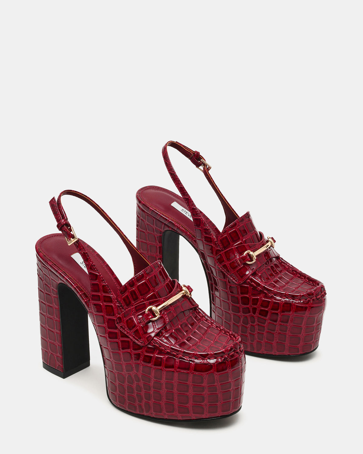 QUINN Red Crocodile Platform Slingback Women's Heel | Steve Madden