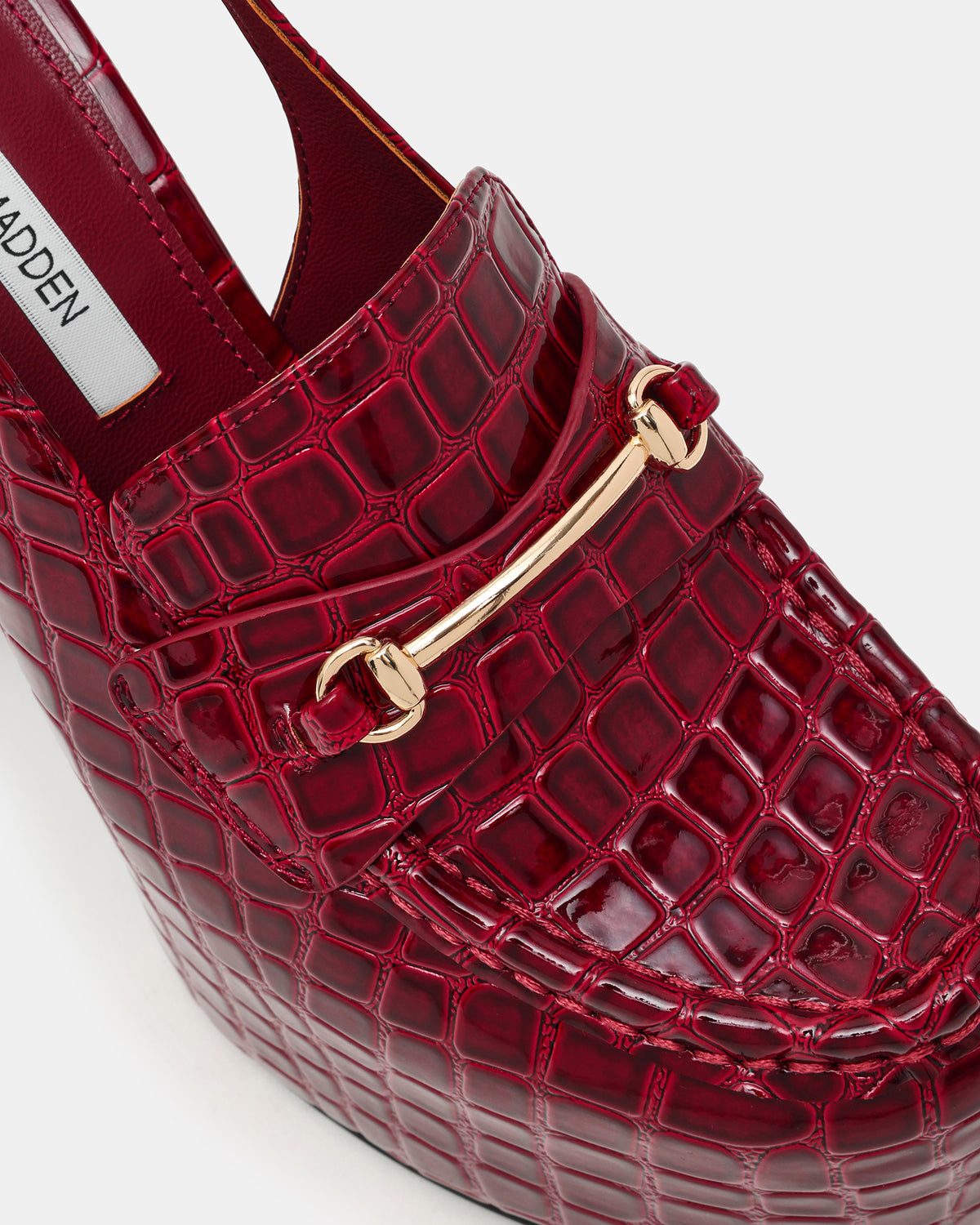 QUINN Red Crocodile Platform Slingback Women's Heel | Steve Madden