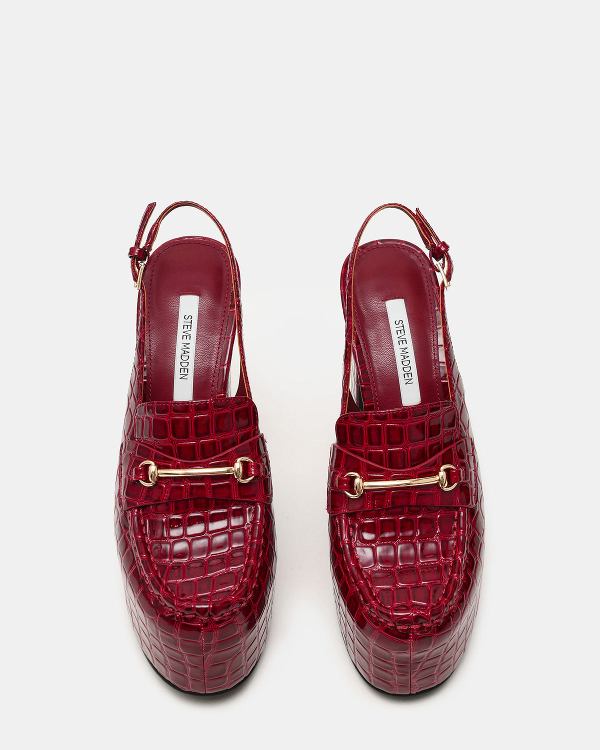QUINN Red Crocodile Platform Slingback Women's Heel | Steve Madden