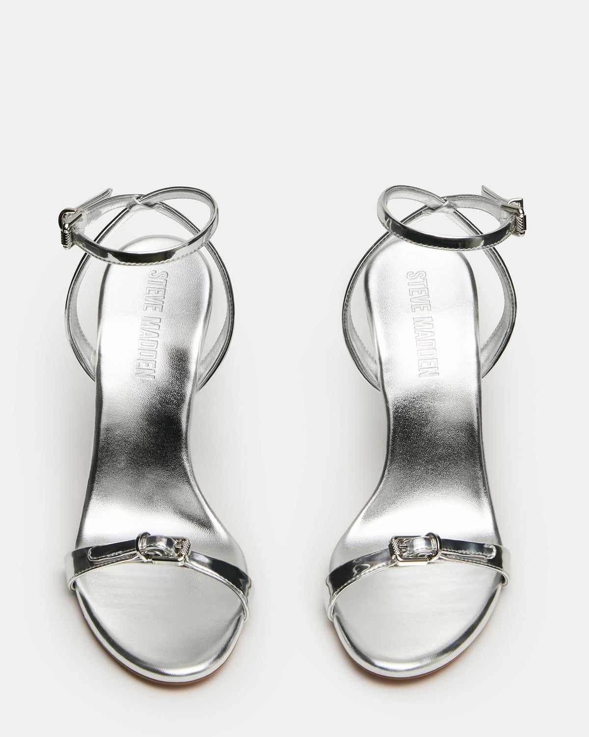 FOXX Silver Strappy Stiletto Open-Toe Women's Heel | Steve Madden