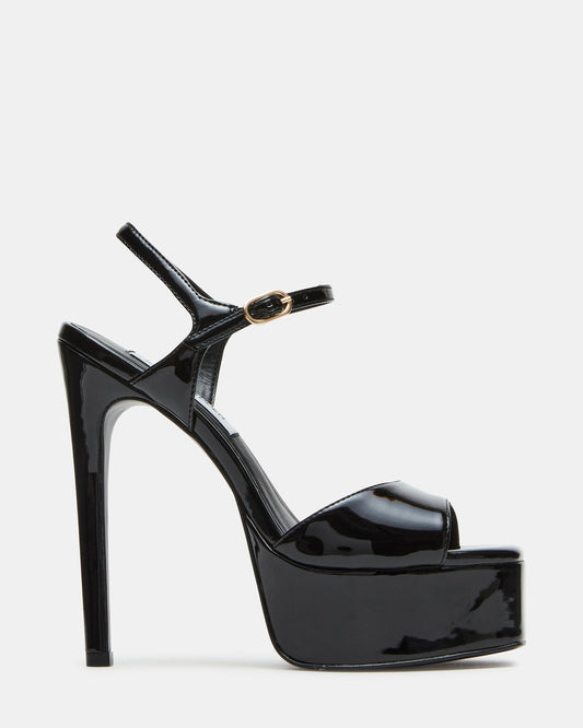 COLOGNE Black Patent Platform Stiletto Women's Heel | Steve Madden