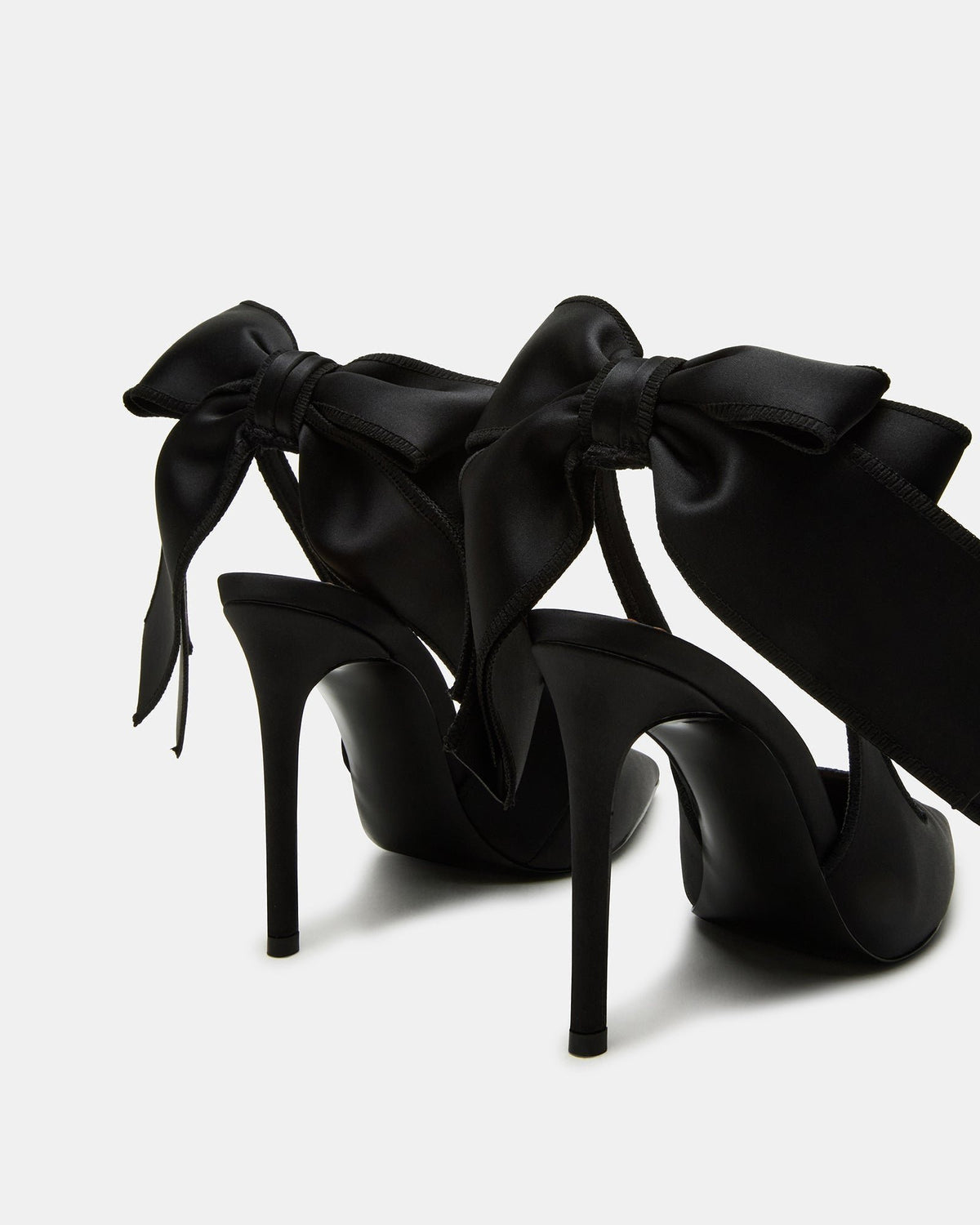 TEACUP Black Satin Women's Pointed-Toe Slingback Heel | Steve Madden
