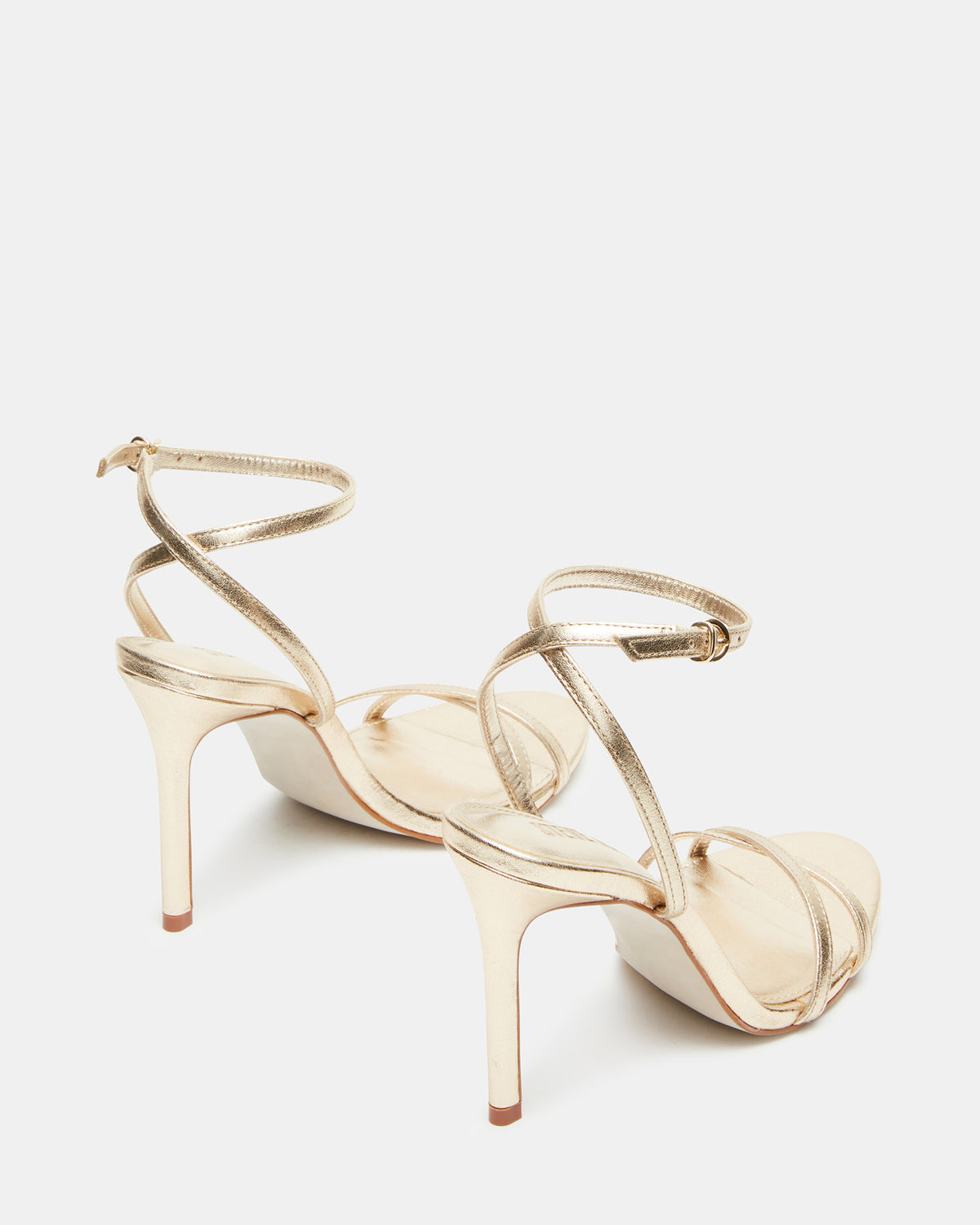 JYPSEY Gold Leather Strappy Stiletto Women's Heel | Steve Madden