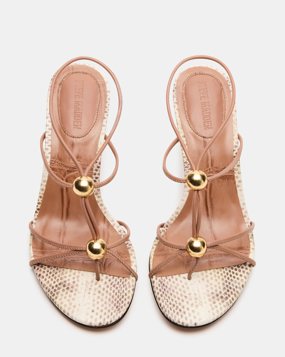 RAMOS Natural Snake Strappy Stiletto Women's Heel | Steve Madden