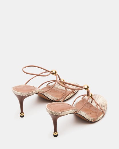 RAMOS Natural Snake Strappy Stiletto Women's Heel | Steve Madden
