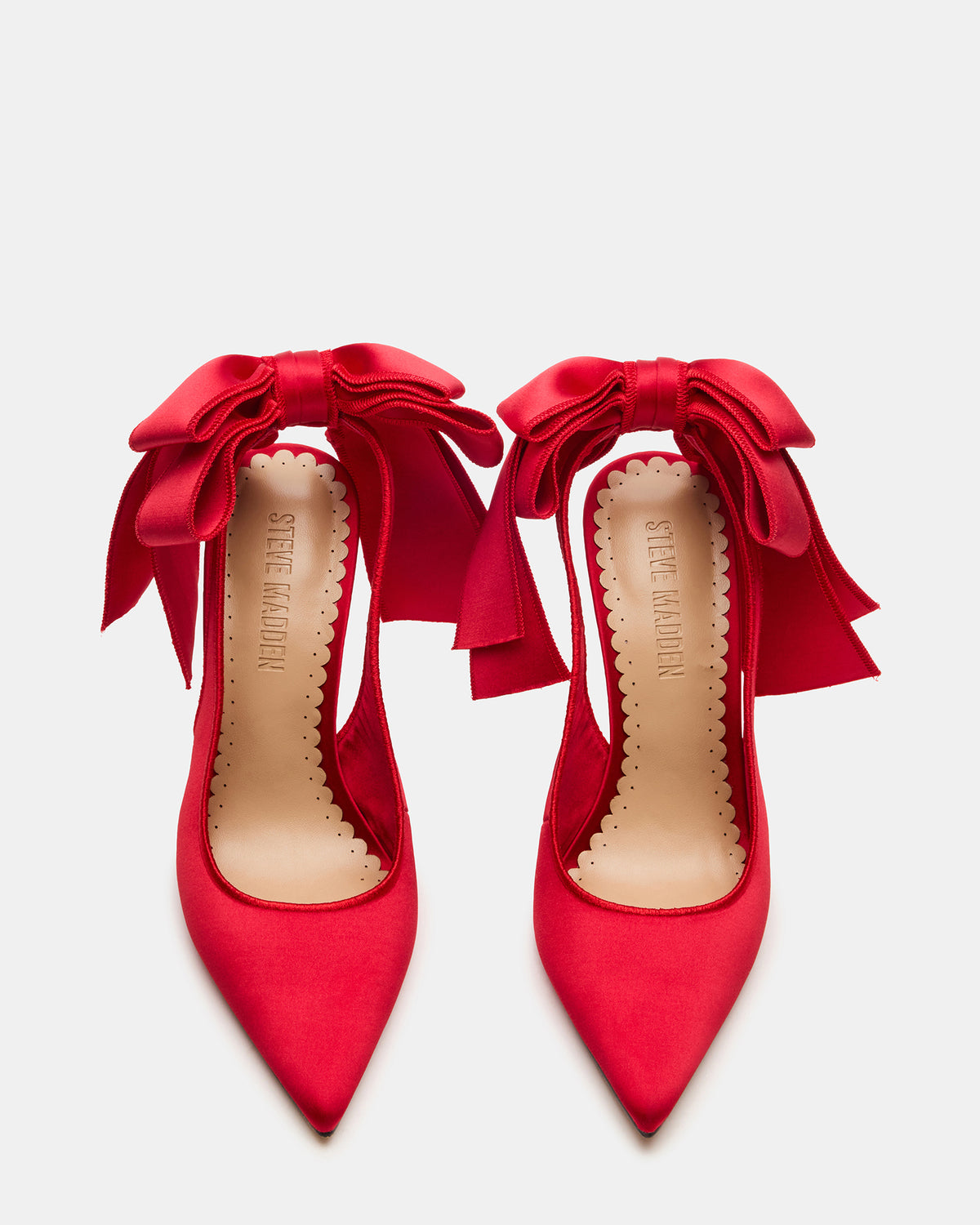 TEACUP Red Satin Women's Pointed-Toe Slingback Heel | Steve Madden
