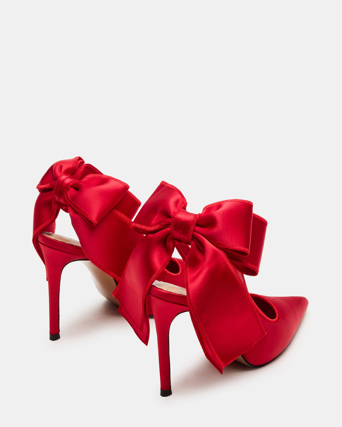 TEACUP Red Satin Women's Pointed-Toe Slingback Heel | Steve Madden