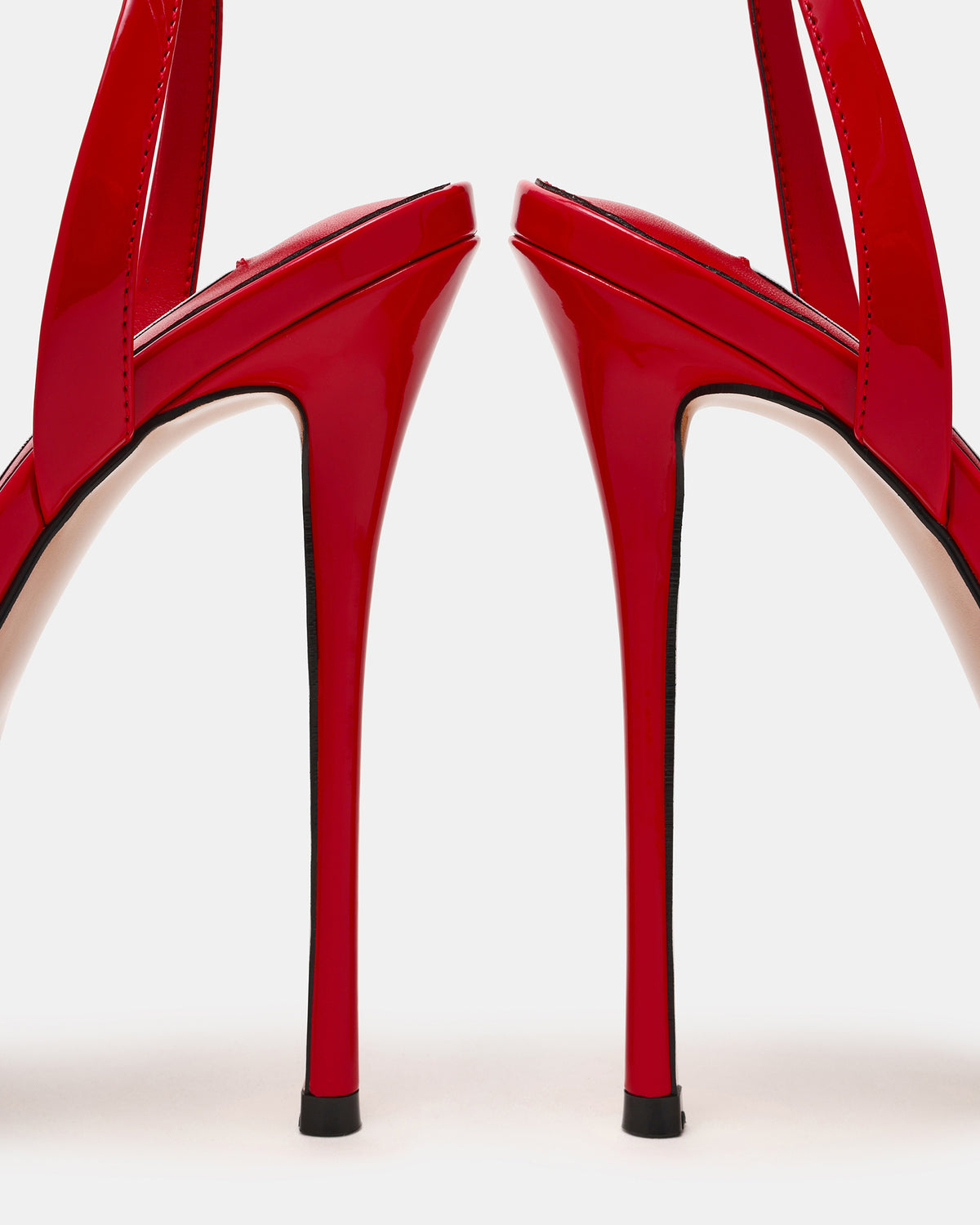 JEZZICA Red Patent Platform Stiletto Ankle Strap Women's Heel | Steve Madden