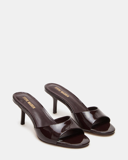 KENDRIX Brown Leather Women's Mule Heel | Steve Madden