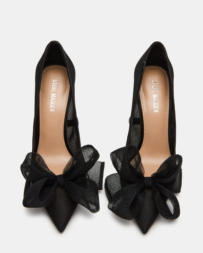 TAFFY Black Bow Pointed-Toe Stiletto Pump Women's Heel | Steve Madden