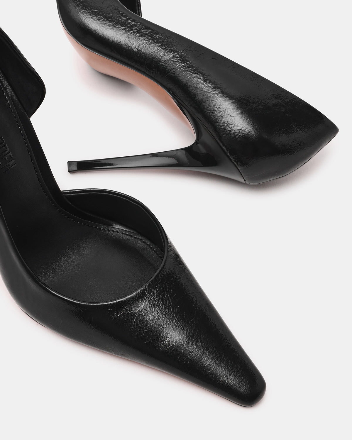 ELEGANT Black Leather Pointed-Toe Stiletto Pump Women's Heel | Steve Madden