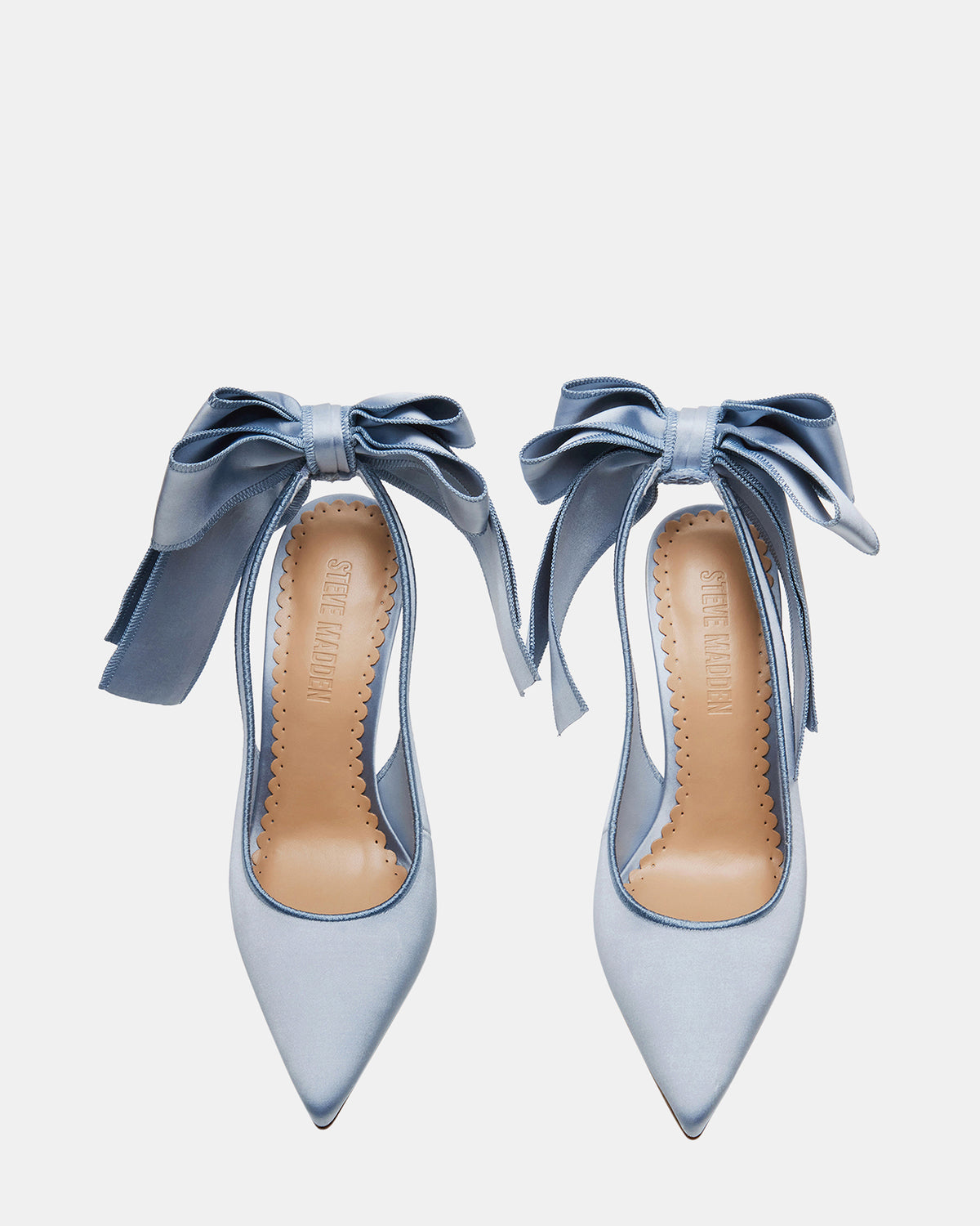 TEACUP Blue Satin Women's Pointed-Toe Slingback Heel | Steve Madden