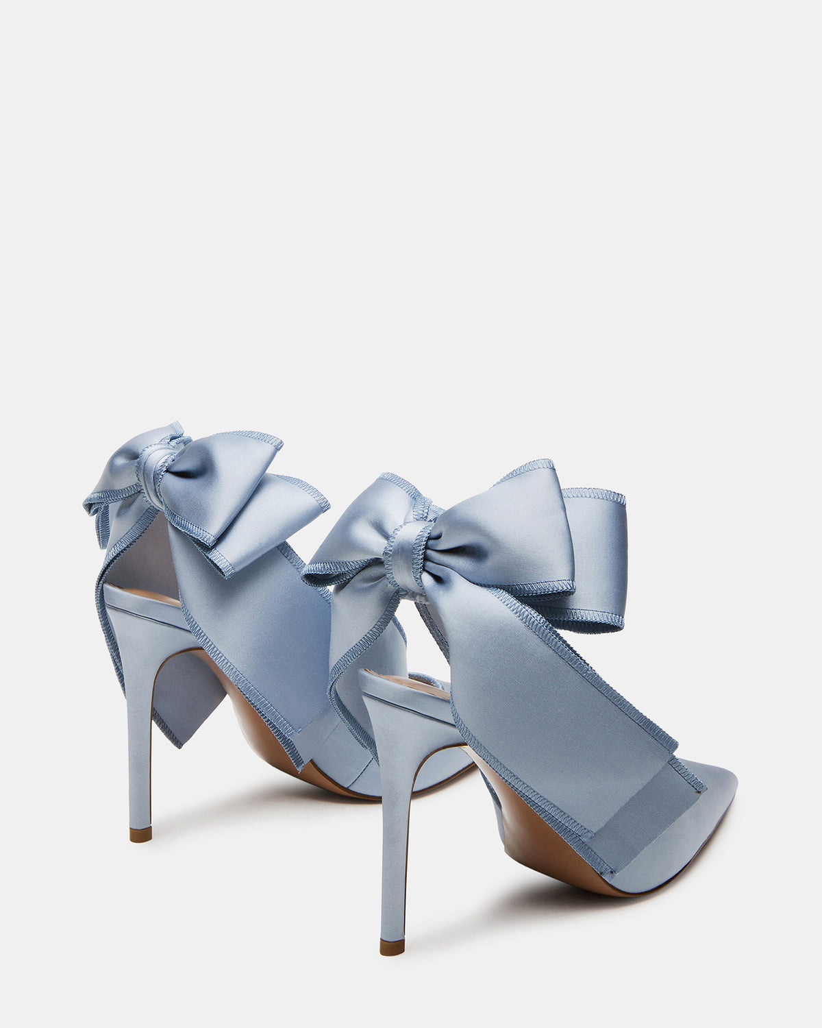 TEACUP Blue Satin Women's Pointed-Toe Slingback Heel | Steve Madden