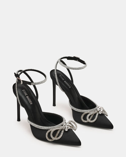 VIABLE Black Women's Rhinestone-Embellished Stilettos | Steve Madden