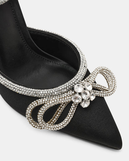 VIABLE Black Women's Rhinestone-Embellished Stilettos | Steve Madden