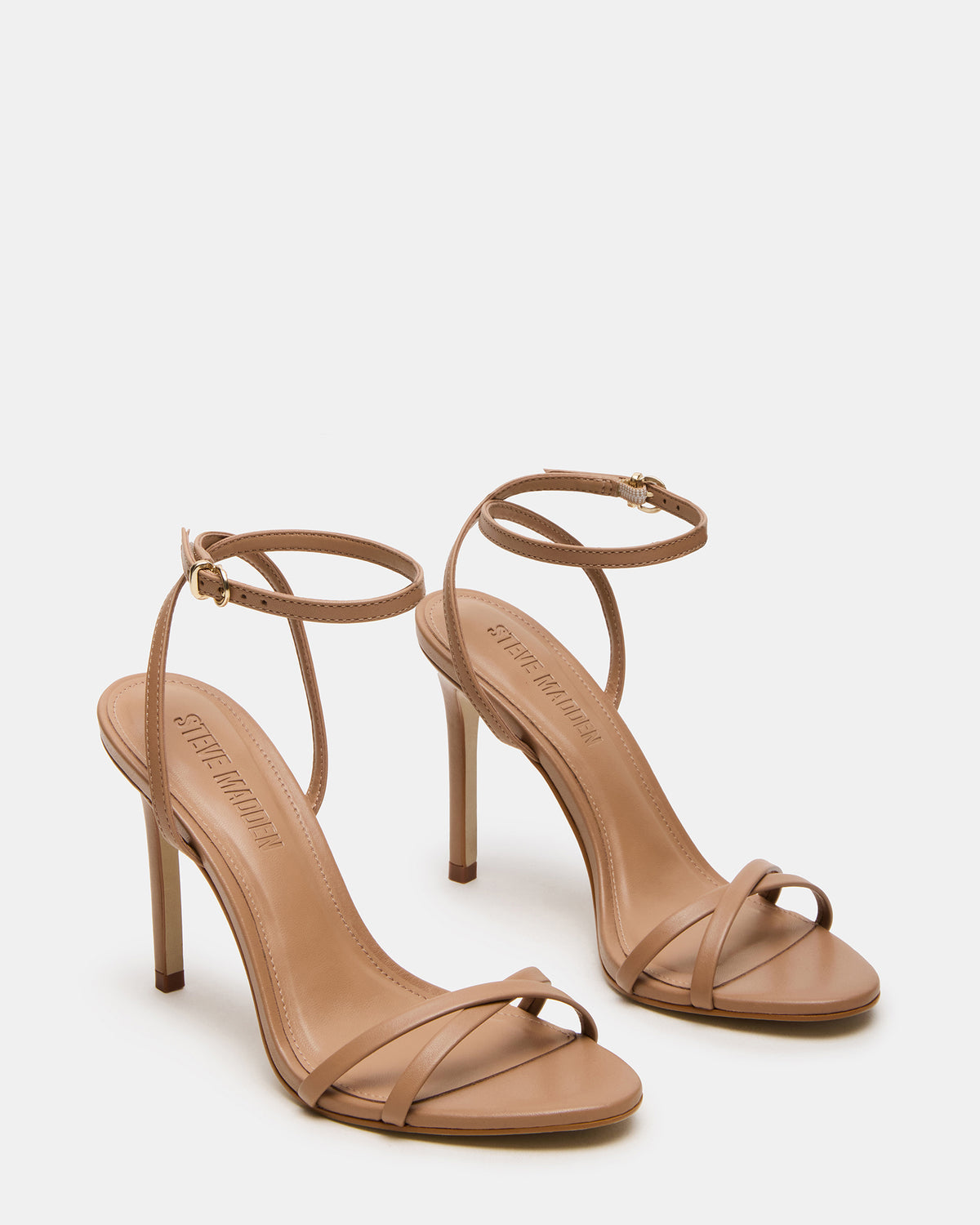 JYPSEY Tan Leather Strappy Stiletto Women's Heel | Steve Madden