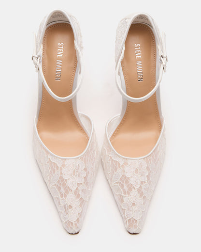 AVANT White Lace Pointed-Toe Stiletto Pump Women's Heel | Steve Madden