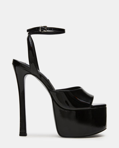 OLYSSIA Black Platform Stiletto Ankle Strap Women's Heel | Steve Madden