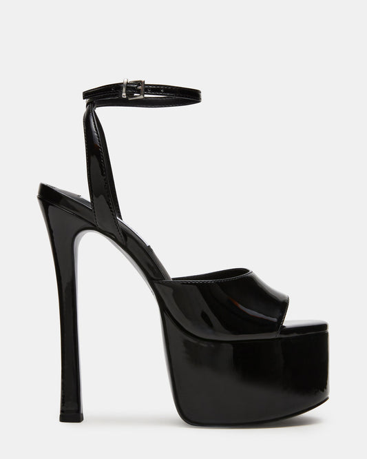 OLYSSIA Black Platform Stiletto Ankle Strap Women's Heel | Steve Madden