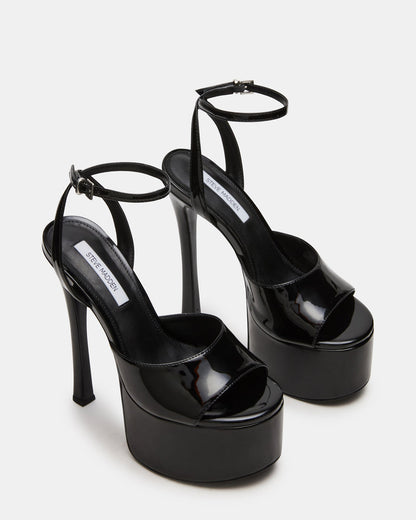 OLYSSIA Black Platform Stiletto Ankle Strap Women's Heel | Steve Madden