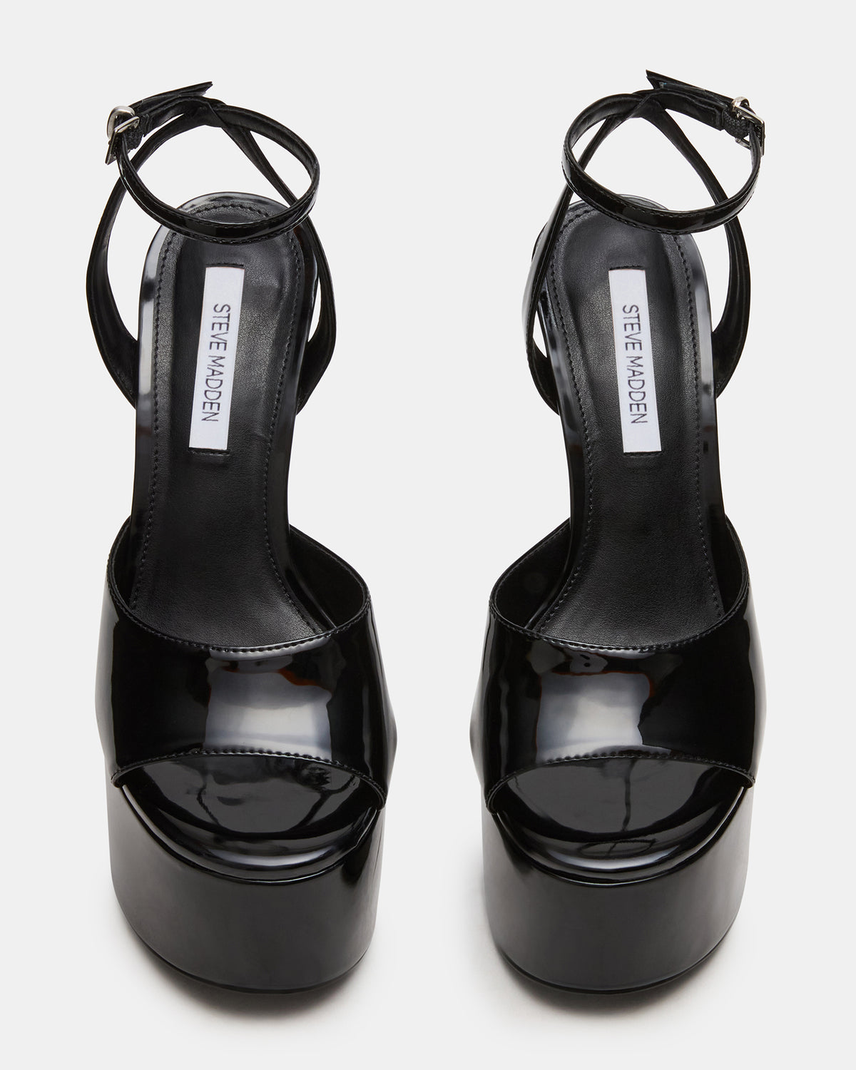 OLYSSIA Black Platform Stiletto Ankle Strap Women's Heel | Steve Madden
