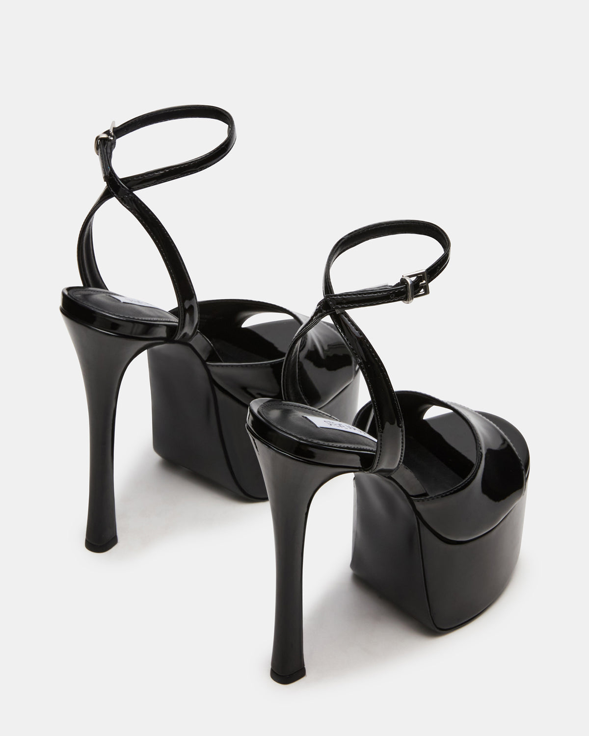 OLYSSIA Black Platform Stiletto Ankle Strap Women's Heel | Steve Madden